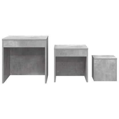 vidaXL Nesting Tables 3 pcs Concrete Grey Engineered Wood