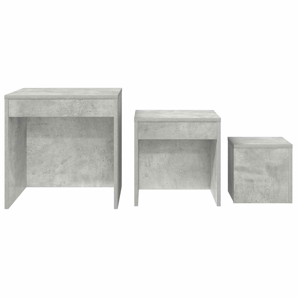 vidaXL Nesting Tables 3 pcs Concrete Grey Engineered Wood