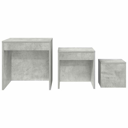 vidaXL Nesting Tables 3 pcs Concrete Grey Engineered Wood