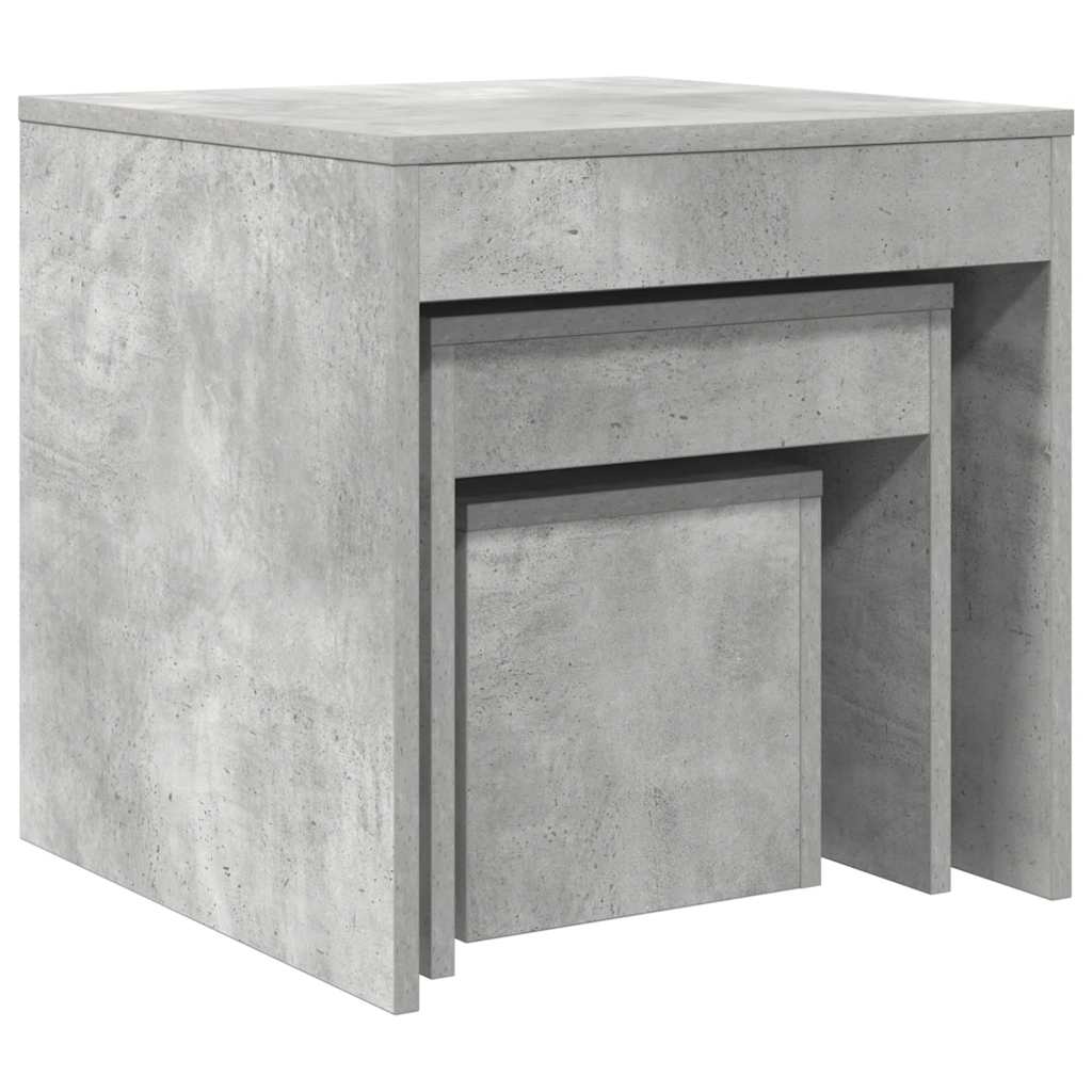 vidaXL Nesting Tables 3 pcs Concrete Grey Engineered Wood
