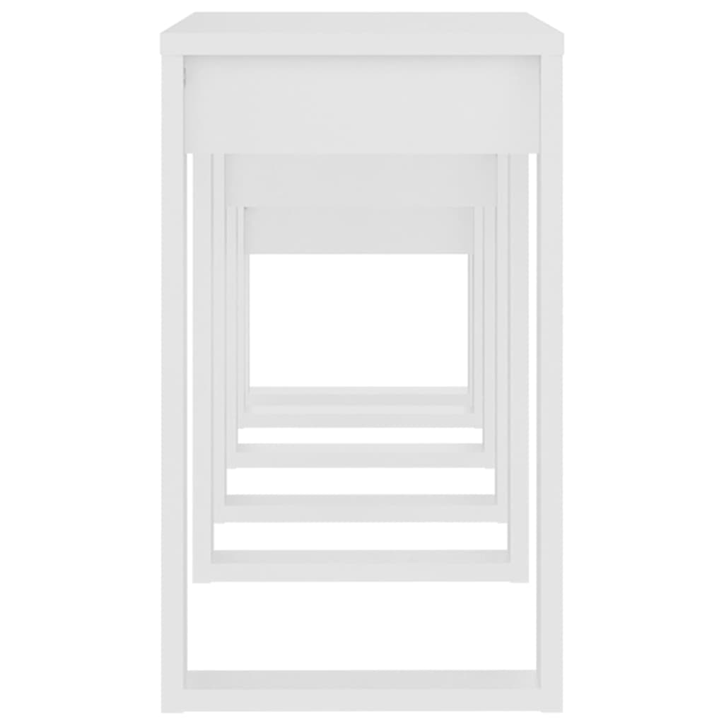 808603 vidaXL Nesting Tables 3 pcs White Engineered Wood