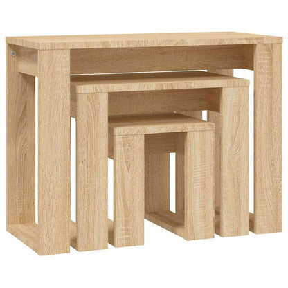 808606 vidaXL Nesting Tables 3 pcs Sonoma Oak Engineered Wood