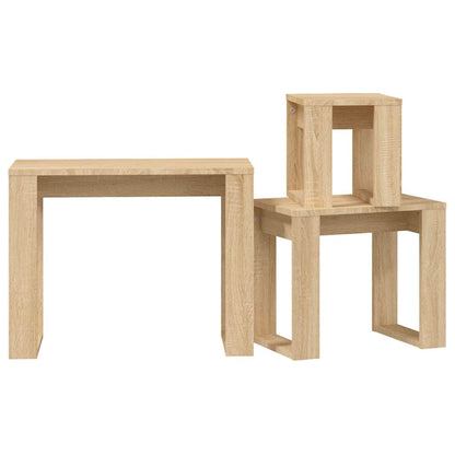 808606 vidaXL Nesting Tables 3 pcs Sonoma Oak Engineered Wood