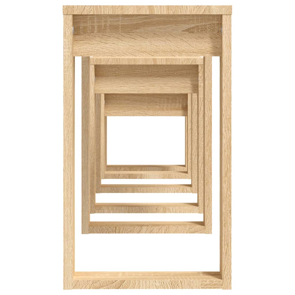 vidaXL Nesting Tables 3 pcs Sonoma Oak Engineered Wood