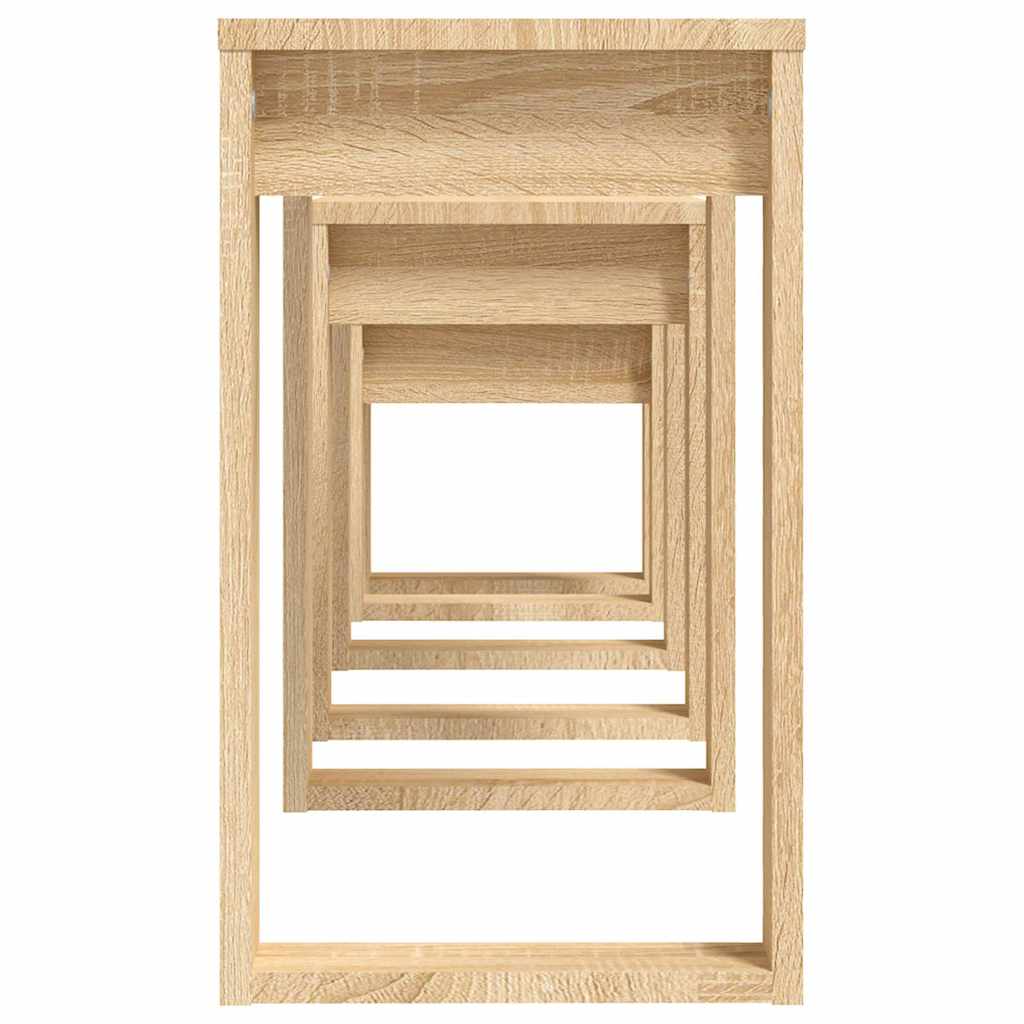 808606 vidaXL Nesting Tables 3 pcs Sonoma Oak Engineered Wood