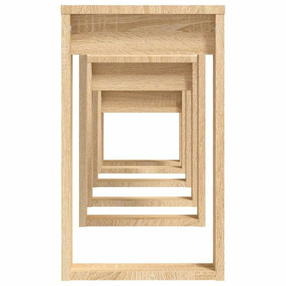 808606 vidaXL Nesting Tables 3 pcs Sonoma Oak Engineered Wood