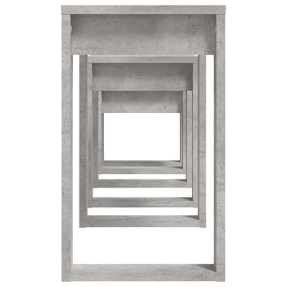 808607 vidaXL Nesting Tables 3 pcs Concrete Grey Engineered Wood