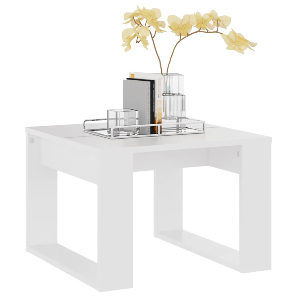 808621 vidaXL Side Table White 50x50x35 cm Engineered Wood