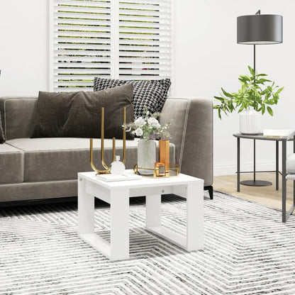 808621 vidaXL Side Table White 50x50x35 cm Engineered Wood