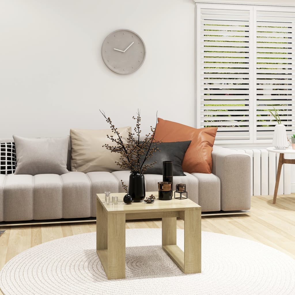 808624 vidaXL Side Table Sonoma Oak 50x50x35 cm Engineered Wood