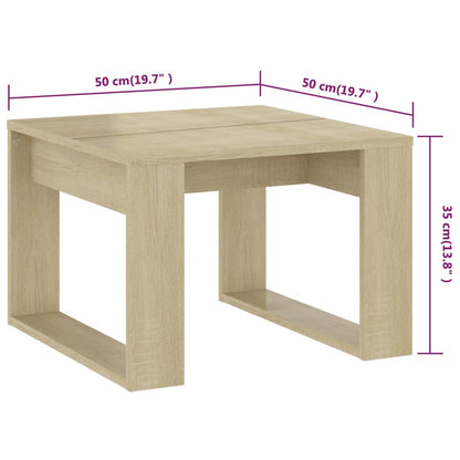 808624 vidaXL Side Table Sonoma Oak 50x50x35 cm Engineered Wood