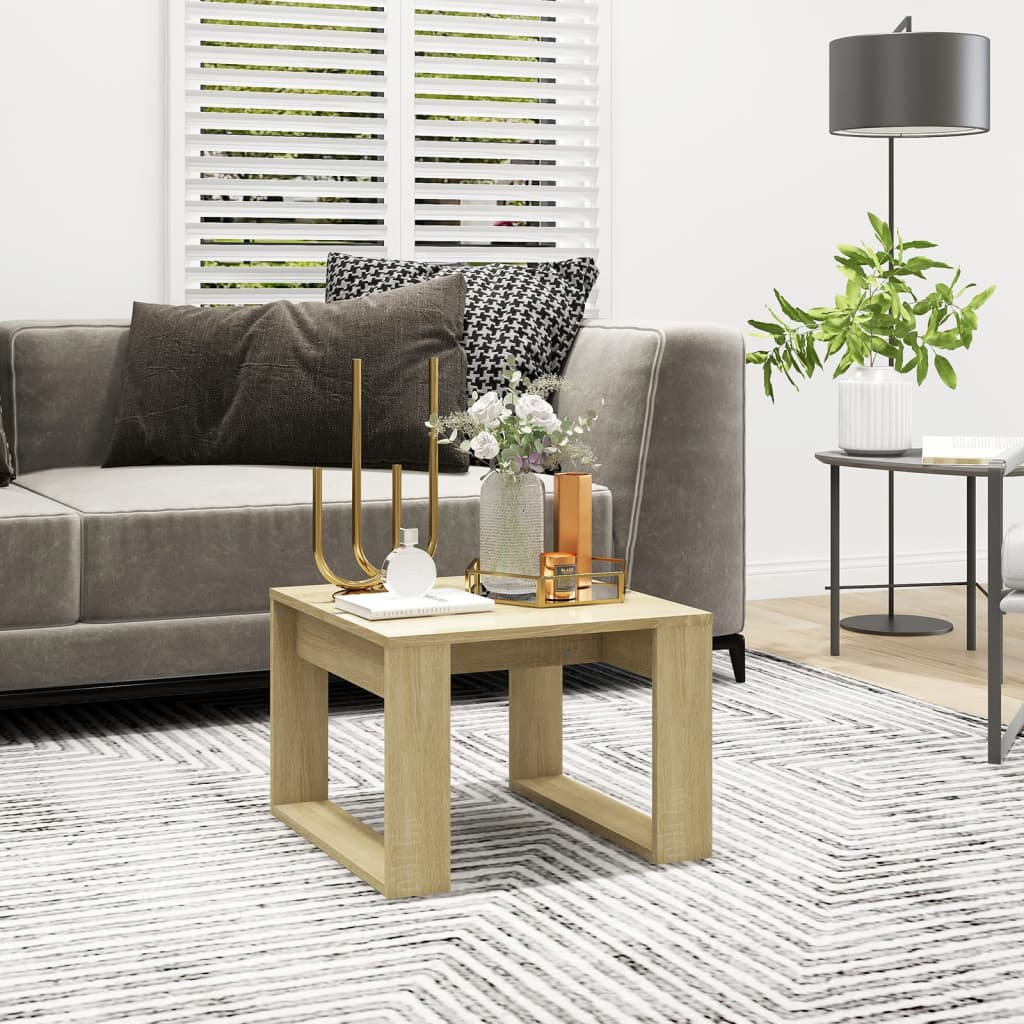 808624 vidaXL Side Table Sonoma Oak 50x50x35 cm Engineered Wood