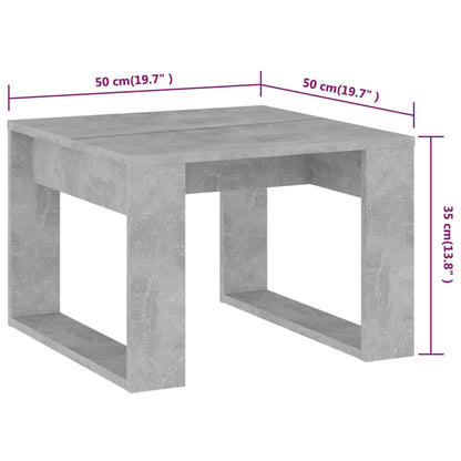 808625 vidaXL Side Table Concrete Grey 50x50x35 cm Engineered Wood