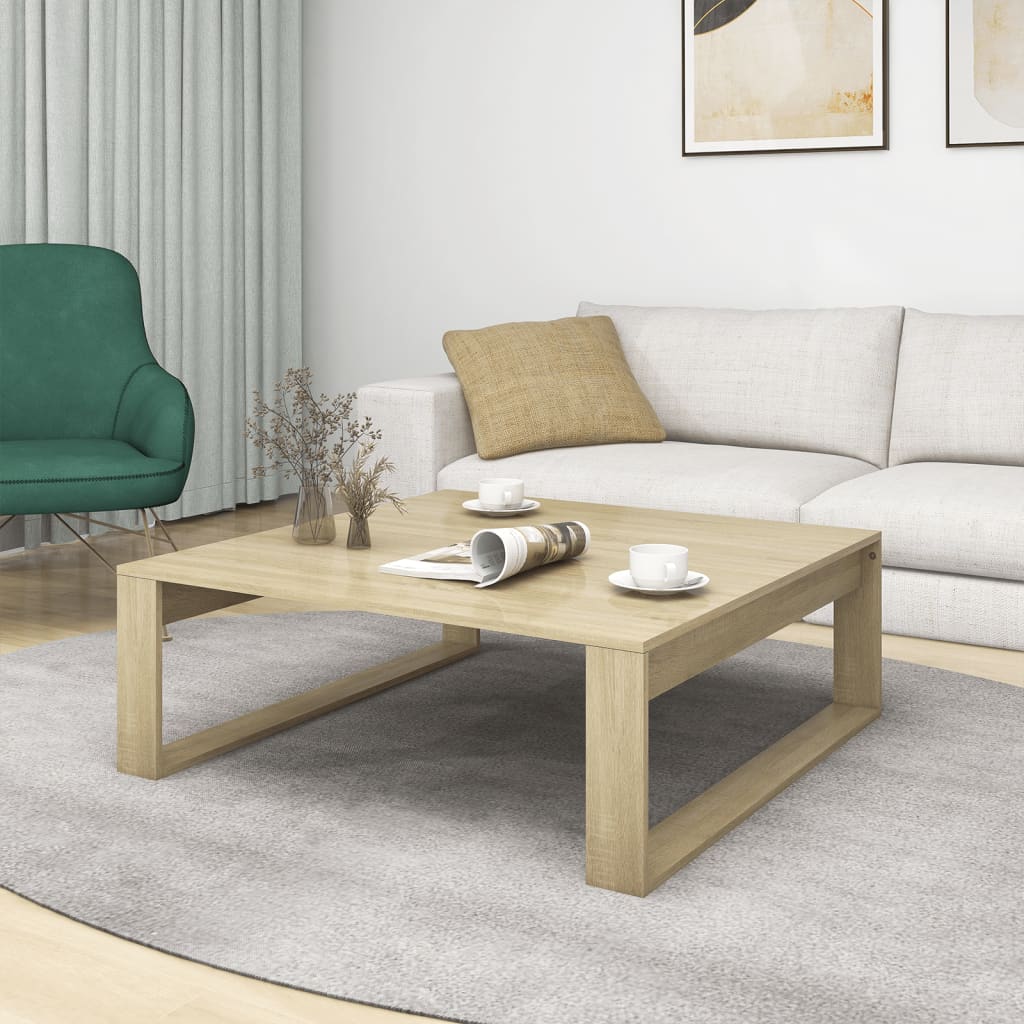 808633 vidaXL Coffee Table Sonoma Oak 100x100x35 cm Engineered Wood