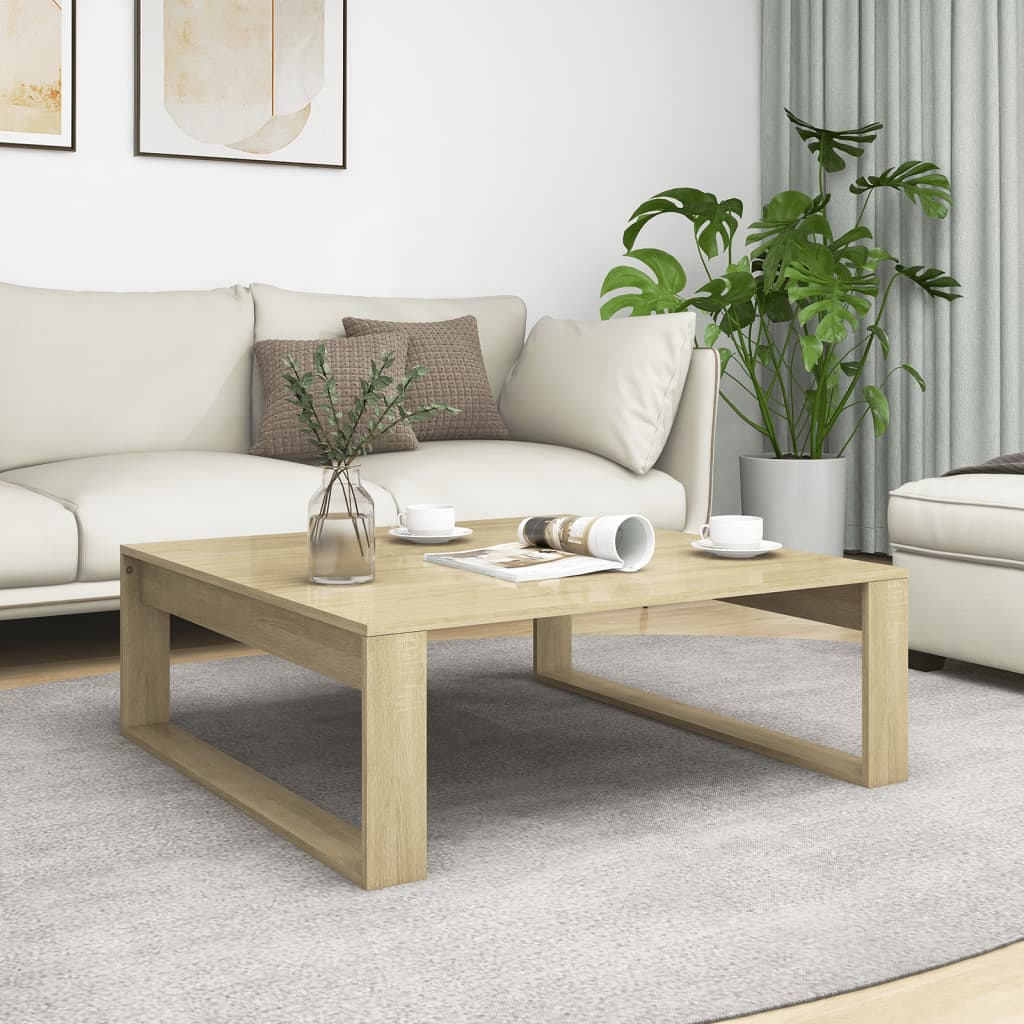 808633 vidaXL Coffee Table Sonoma Oak 100x100x35 cm Engineered Wood