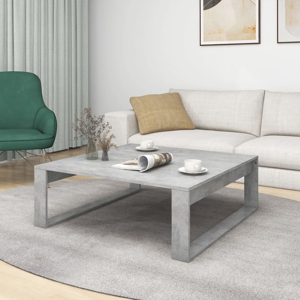 808634 vidaXL Coffee Table Concrete Grey 100x100x35 cm Engineered Wood