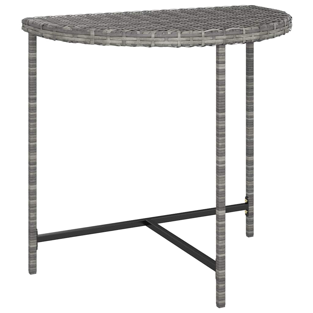 316655 vidaXL Garden Table Grey 80x50x75 cm Poly Rattan
