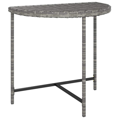 316655 vidaXL Garden Table Grey 80x50x75 cm Poly Rattan