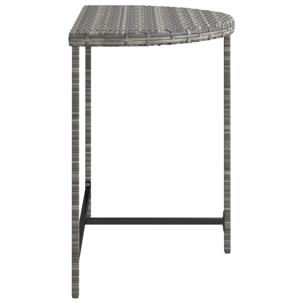 vidaXL Garden Table Grey 80x50x75 cm Poly Rattan
