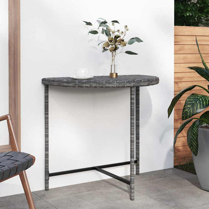 316655 vidaXL Garden Table Grey 80x50x75 cm Poly Rattan