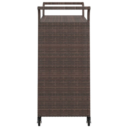 vidaXL Bar Cart with Drawer Brown 100x45x97 cm Poly Rattan