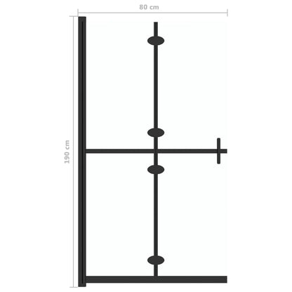 vidaXL Foldable Walk-in Shower Wall Transparent ESG Glass 80x190 cm