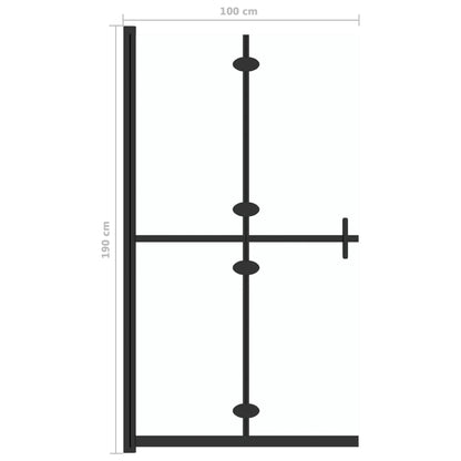 vidaXL Foldable Walk-in Shower Wall Transparent ESG Glass 100x190 cm