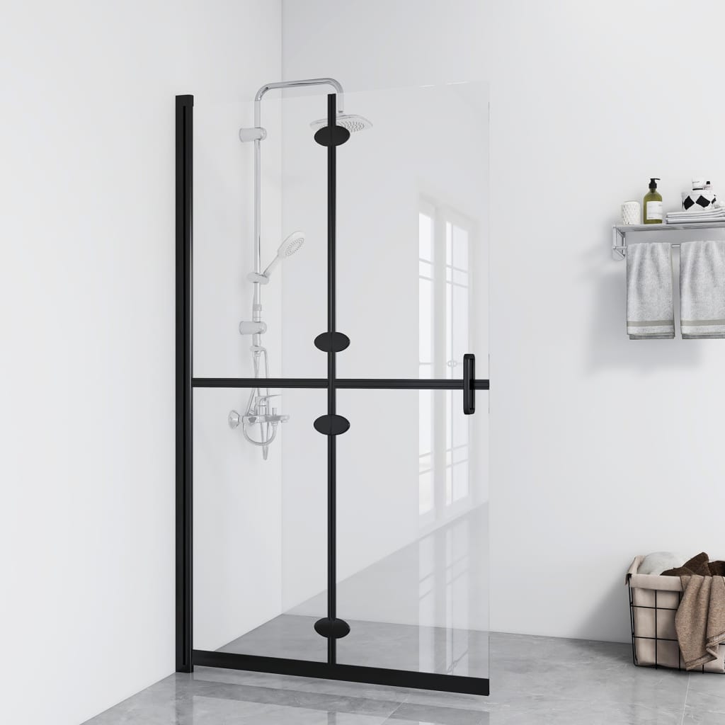 vidaXL Foldable Walk-in Shower Wall Transparent ESG Glass 110x190 cm
