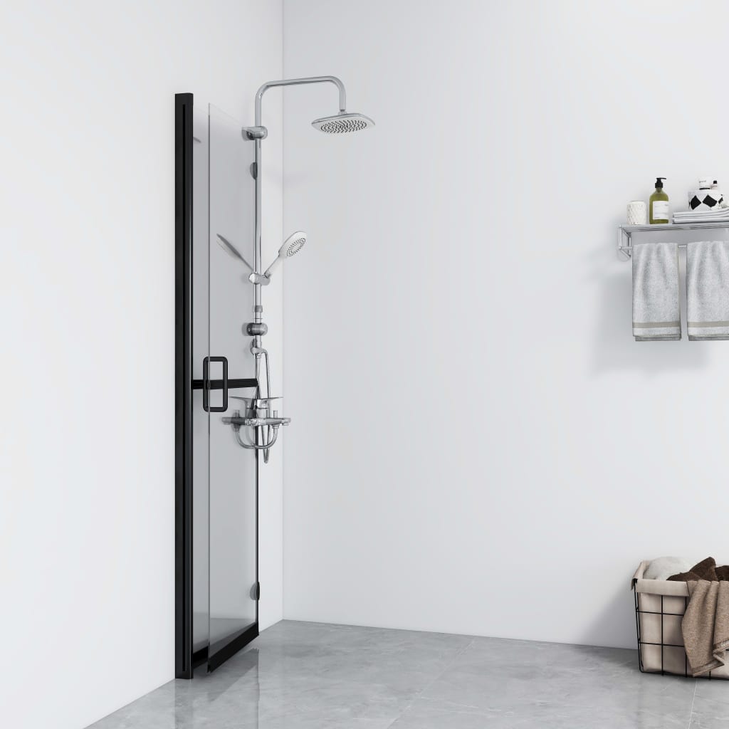 vidaXL Foldable Walk-in Shower Wall Transparent ESG Glass 120x190 cm