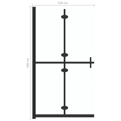 vidaXL Foldable Walk-in Shower Wall Transparent ESG Glass 120x190 cm