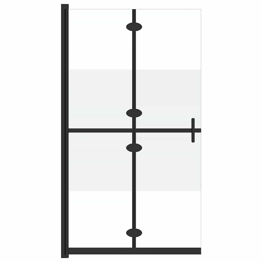 vidaXL Foldable Walk-in Shower Wall Half Frosted ESG Glass 100x190 cm