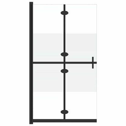 vidaXL Foldable Walk-in Shower Wall Half Frosted ESG Glass 100x190 cm