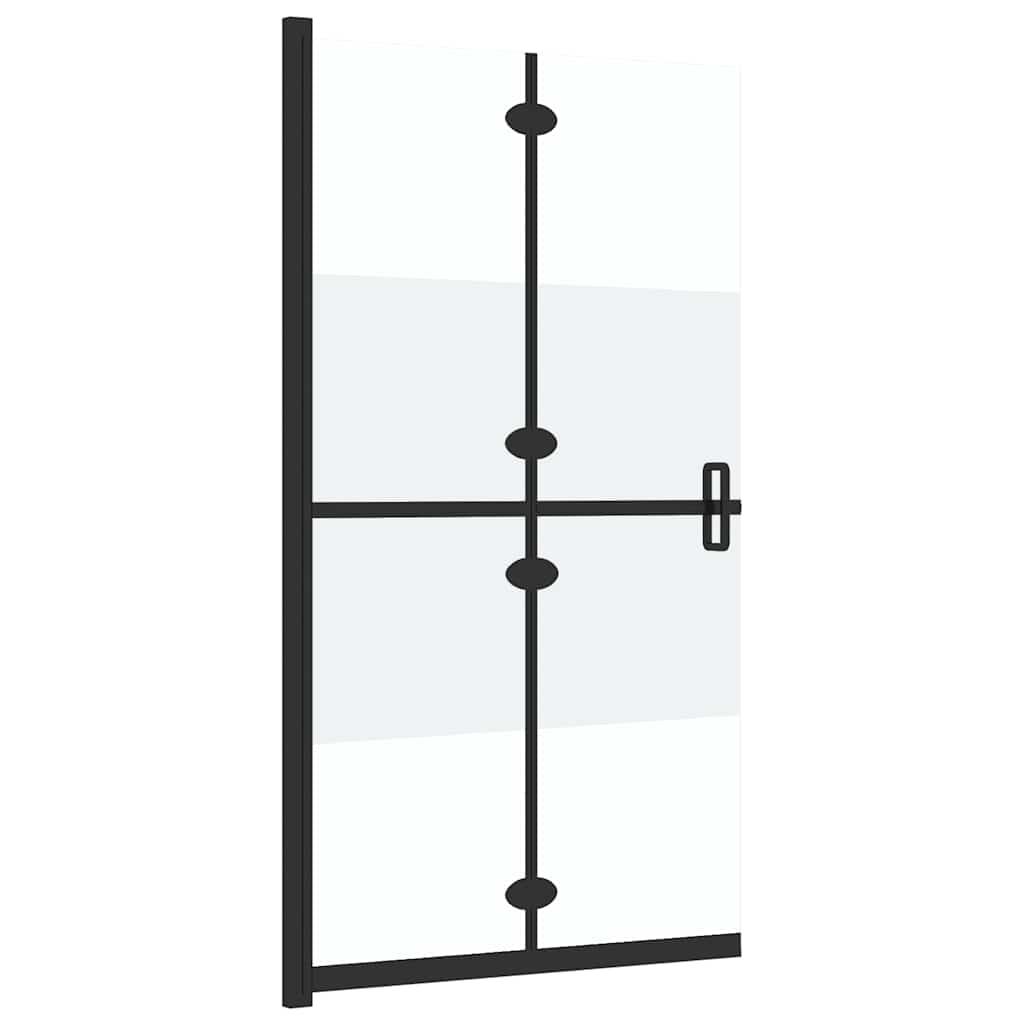 vidaXL Foldable Walk-in Shower Wall Half Frosted ESG Glass 100x190 cm