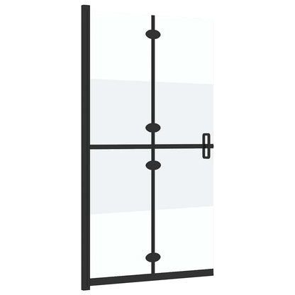 vidaXL Foldable Walk-in Shower Wall Half Frosted ESG Glass 100x190 cm