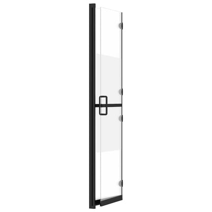 vidaXL Foldable Walk-in Shower Wall Half Frosted ESG Glass 100x190 cm