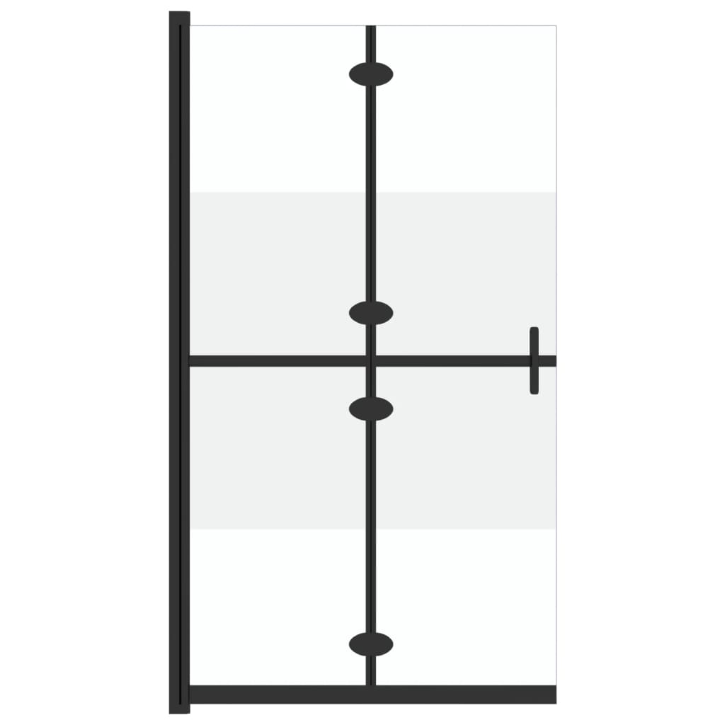 vidaXL Foldable Walk-in Shower Wall Half Frosted ESG Glass 110x190 cm