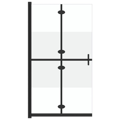 vidaXL Foldable Walk-in Shower Wall Half Frosted ESG Glass 110x190 cm