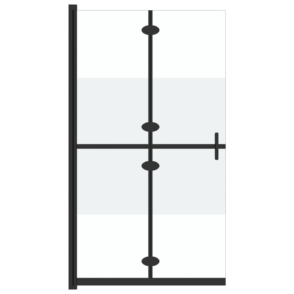 vidaXL Foldable Walk-in Shower Wall Half Frosted ESG Glass 120x190 cm