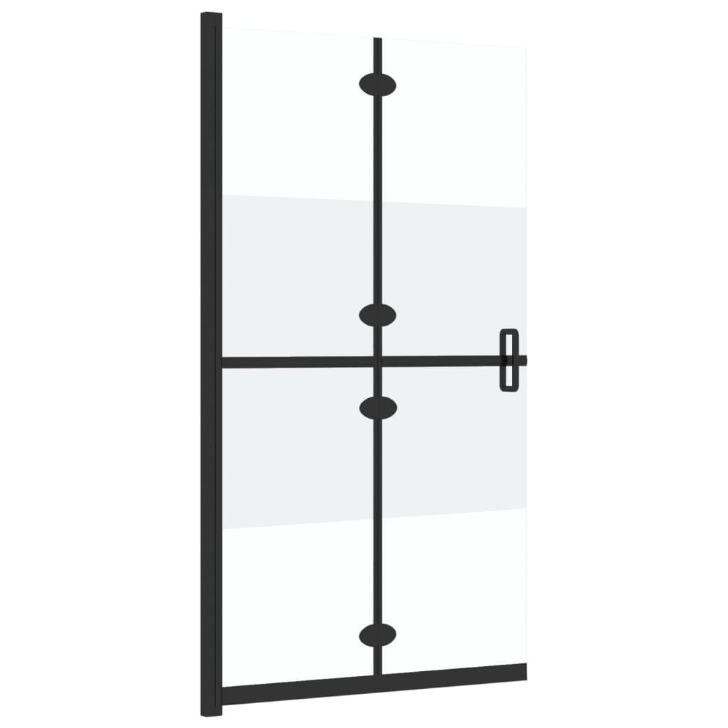 vidaXL Foldable Walk-in Shower Wall Half Frosted ESG Glass 120x190 cm