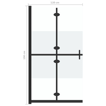 vidaXL Foldable Walk-in Shower Wall Half Frosted ESG Glass 120x190 cm