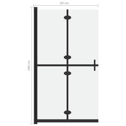 vidaXL Foldable Walk-in Shower Wall Frosted ESG Glass 80x190 cm