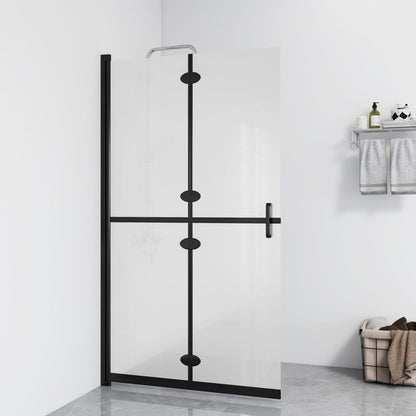 vidaXL Foldable Walk-in Shower Wall Frosted ESG Glass 80x190 cm