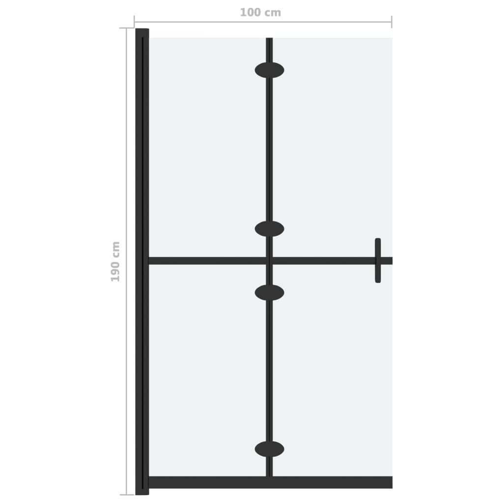 vidaXL Foldable Walk-in Shower Wall Frosted ESG Glass 100x190 cm