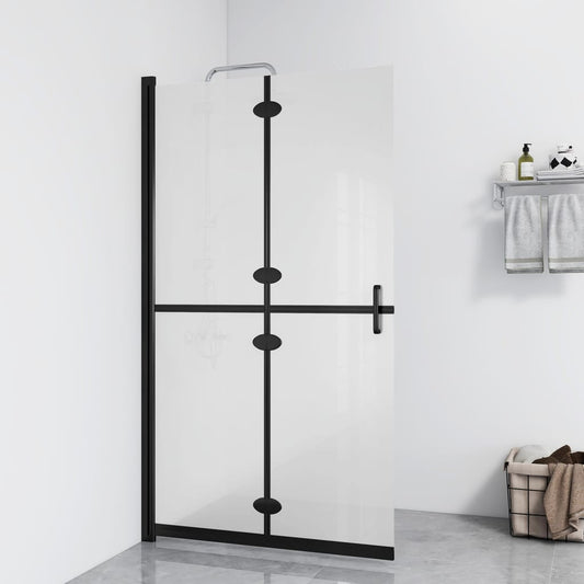 vidaXL Foldable Walk-in Shower Wall Frosted ESG Glass 110x190 cm