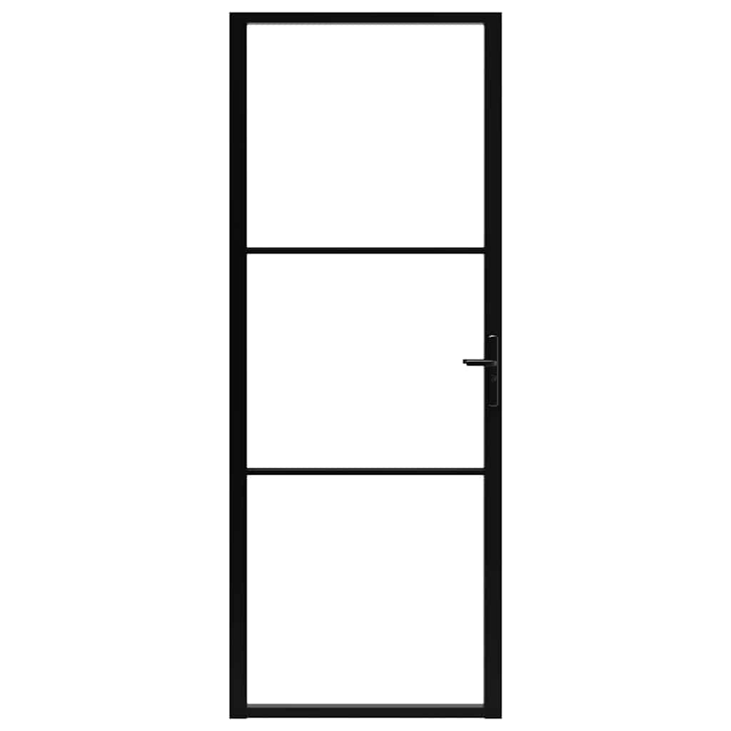 vidaXL Interior Door ESG Glass and Aluminium 76x201.5 cm Black