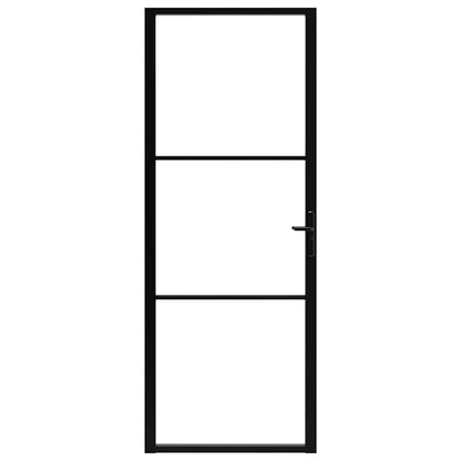 vidaXL Interior Door ESG Glass and Aluminium 76x201.5 cm Black