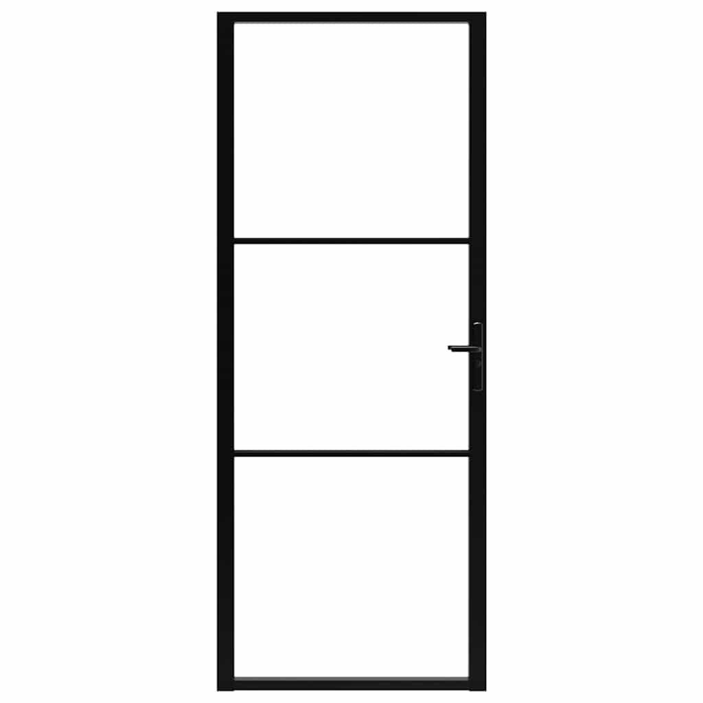 vidaXL Interior Door ESG Glass and Aluminium 83x201,5 cm Black