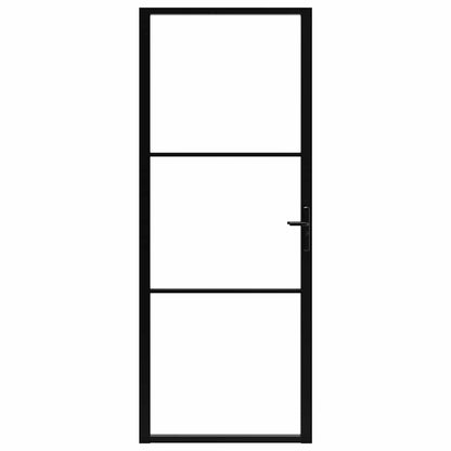 vidaXL Interior Door ESG Glass and Aluminium 83x201,5 cm Black