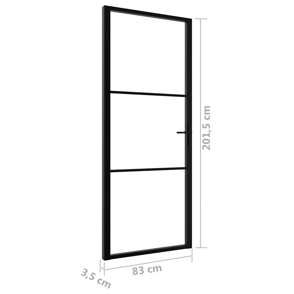 vidaXL Interior Door ESG Glass and Aluminium 83x201,5 cm Black