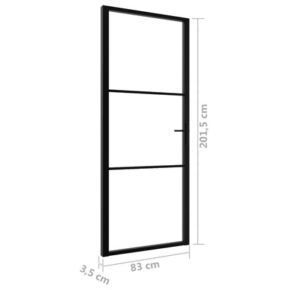 vidaXL Interior Door ESG Glass and Aluminium 83x201,5 cm Black